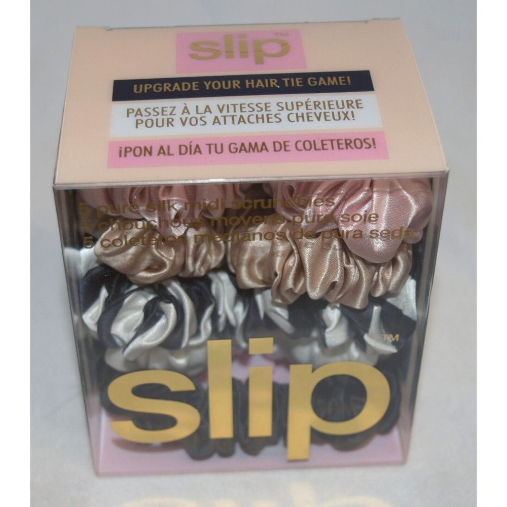 Slip 5 piece set Pure Silk Midi Scrunchies NEW IN BOX